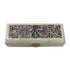 Jacobean Vase and Flowers Printed Ox Bone Stamp Box, 6-1/4”